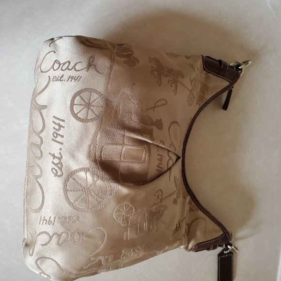 Vintage Rare Coach Horse & Carriage Sateen Shoulder Bag Purse - Picture 9 of 14